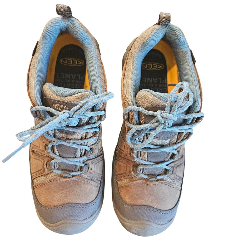 Keen Circadia Low Waterproof Hiking Shoes Brown Blue Womens 8.5 Boots